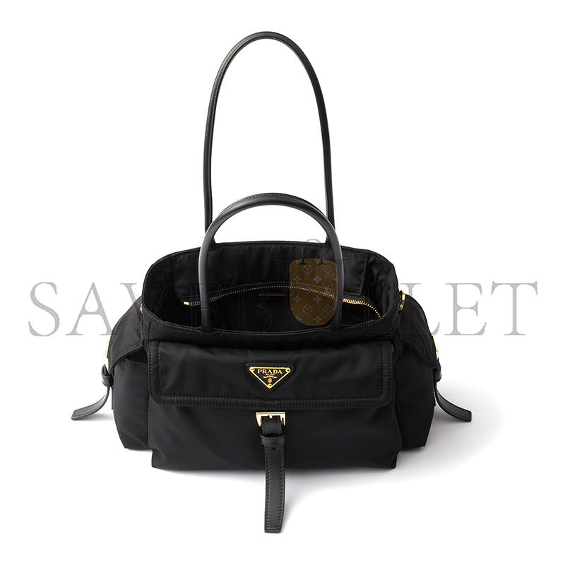 PRADA EXPLORE MEDIUM RE-NYLON AND LEATHER TOTE BAG 1BG596 (31*17*11cm)